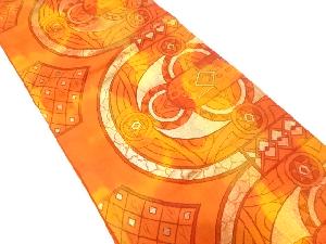 更紗模様織り出し　袋帯